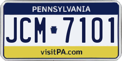 PA license plate JCM7101