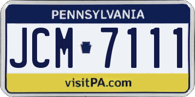 PA license plate JCM7111