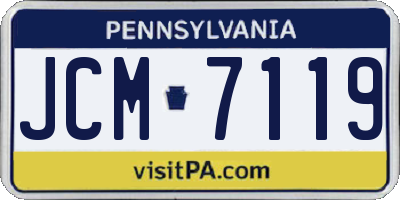 PA license plate JCM7119