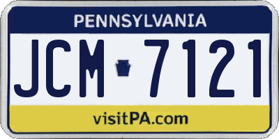 PA license plate JCM7121