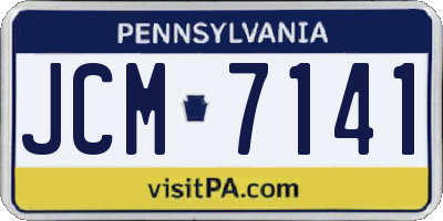 PA license plate JCM7141