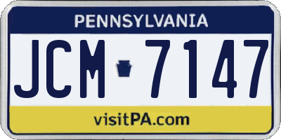 PA license plate JCM7147