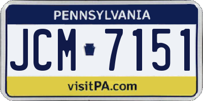 PA license plate JCM7151