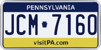 PA license plate JCM7160
