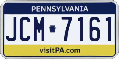 PA license plate JCM7161