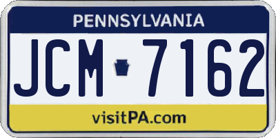 PA license plate JCM7162