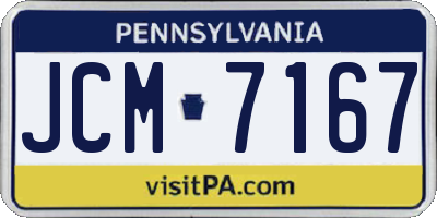 PA license plate JCM7167