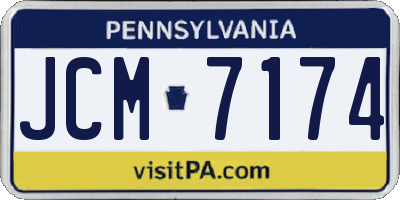 PA license plate JCM7174