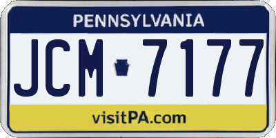 PA license plate JCM7177