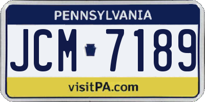 PA license plate JCM7189