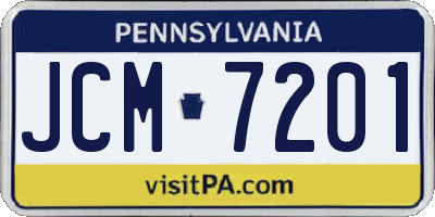 PA license plate JCM7201