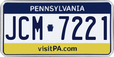 PA license plate JCM7221