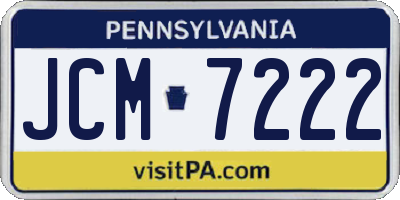 PA license plate JCM7222