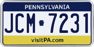 PA license plate JCM7231