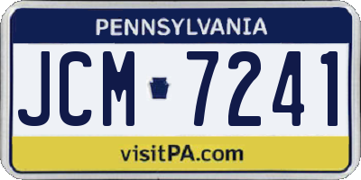 PA license plate JCM7241