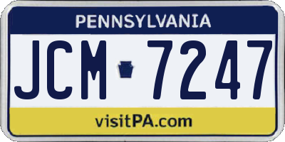 PA license plate JCM7247