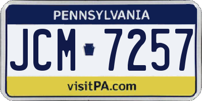 PA license plate JCM7257