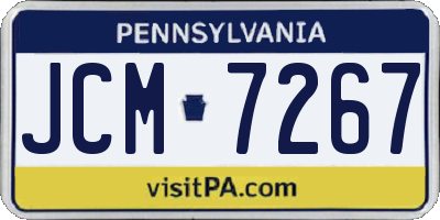 PA license plate JCM7267
