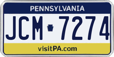 PA license plate JCM7274