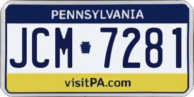 PA license plate JCM7281