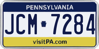 PA license plate JCM7284
