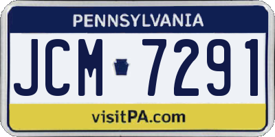 PA license plate JCM7291