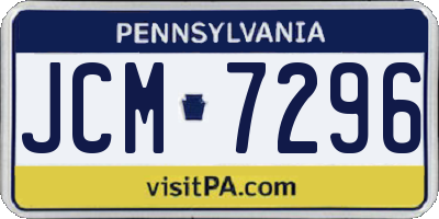 PA license plate JCM7296