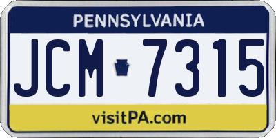 PA license plate JCM7315