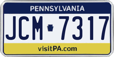 PA license plate JCM7317