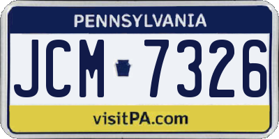 PA license plate JCM7326