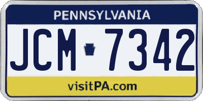 PA license plate JCM7342