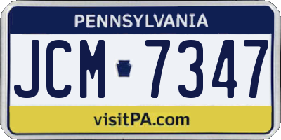 PA license plate JCM7347