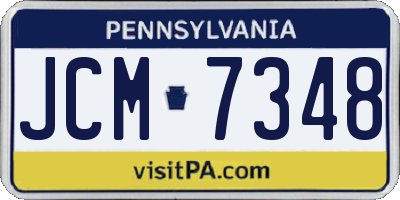 PA license plate JCM7348