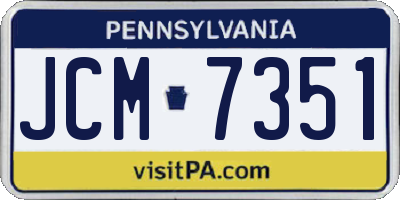 PA license plate JCM7351
