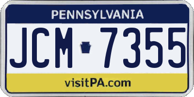 PA license plate JCM7355
