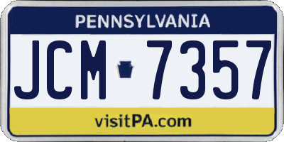 PA license plate JCM7357
