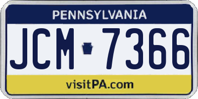 PA license plate JCM7366