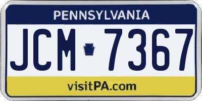 PA license plate JCM7367