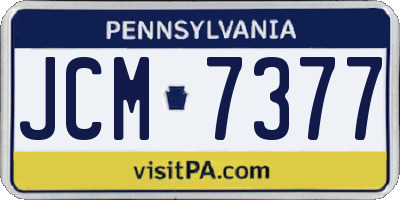 PA license plate JCM7377