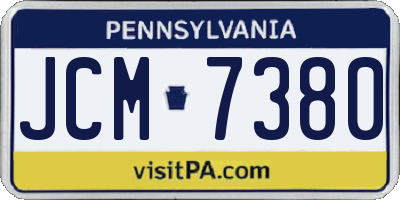 PA license plate JCM7380