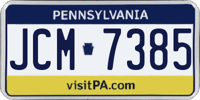 PA license plate JCM7385