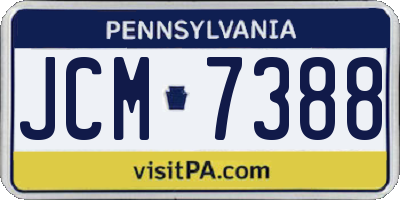 PA license plate JCM7388