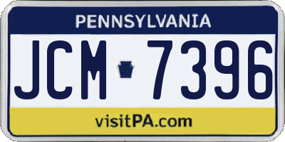 PA license plate JCM7396