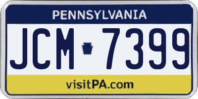 PA license plate JCM7399