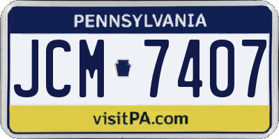 PA license plate JCM7407