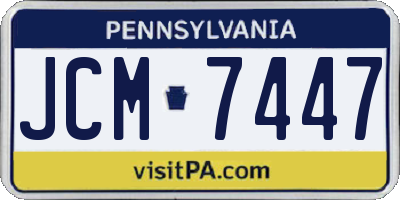 PA license plate JCM7447