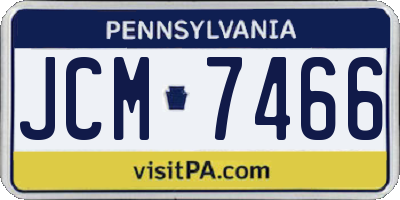 PA license plate JCM7466