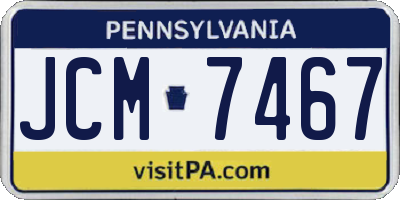 PA license plate JCM7467