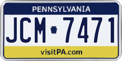 PA license plate JCM7471
