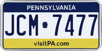 PA license plate JCM7477